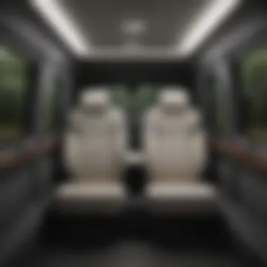 Spacious Seating Arrangement in Small Passenger Van Interior layout of a small passenger van showcasing spacious seating