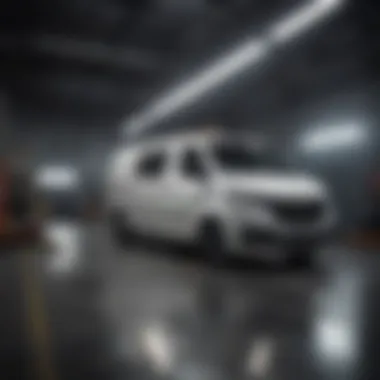 Safety Testing of Small Passenger Van Features Safety features highlighted in a small passenger van during a test drive