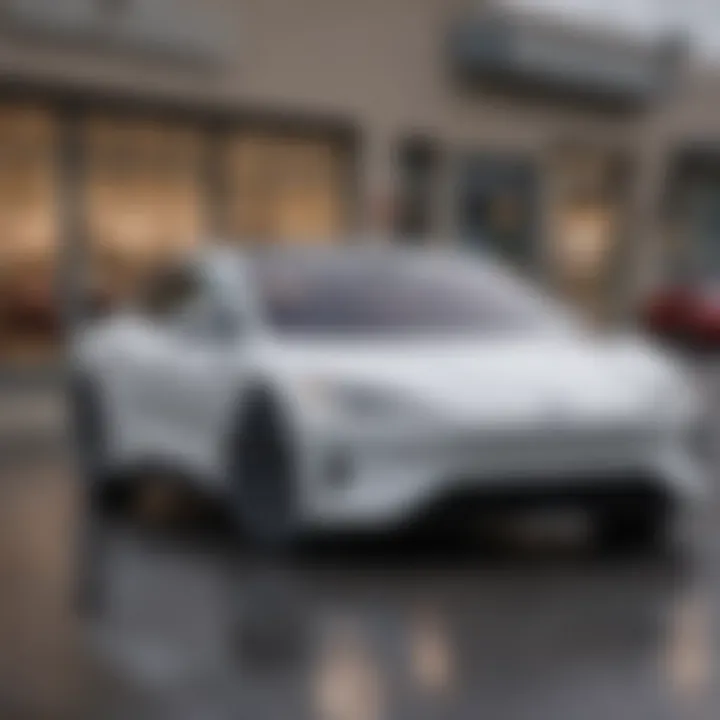 A diverse range of electric vehicles parked in a dealership