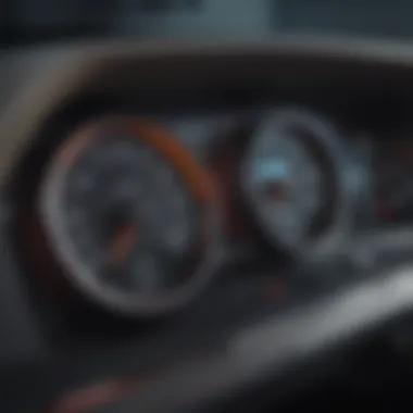 Close-up of a futuristic dashboard in an electric vehicle