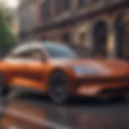 Futuristic sedan electric car design