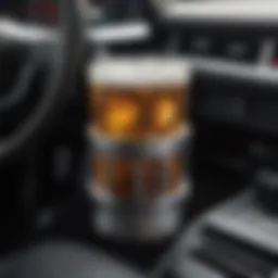 A stylish car drink holder showcasing modern design