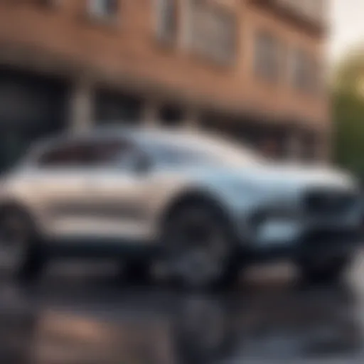 Elegant exterior design of the Jaguar EV SUV showcasing its aerodynamic lines
