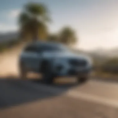 Manual Small SUV on a Winding Road A manual small SUV navigating a winding road, emphasizing driving dynamics and agility.