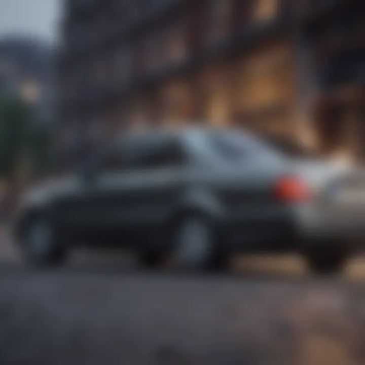 Side profile of a Mercedes Kompressor in motion demonstrating its driving dynamics
