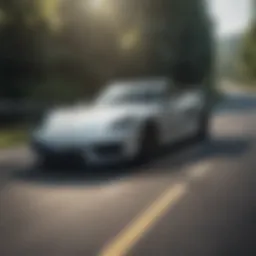 Dynamic performance of a Porsche on a winding road