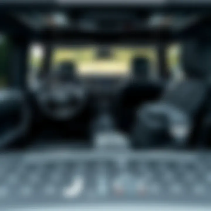 Advanced Features of the Two-Door Jeep Interior layout displaying the two-door Jeep's advanced features