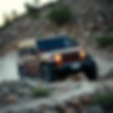 Off-Road Performance of the Two-Door Jeep Two-door Jeep navigating a challenging off-road terrain