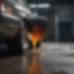 High-performance synthetic motor oil pouring into an engine