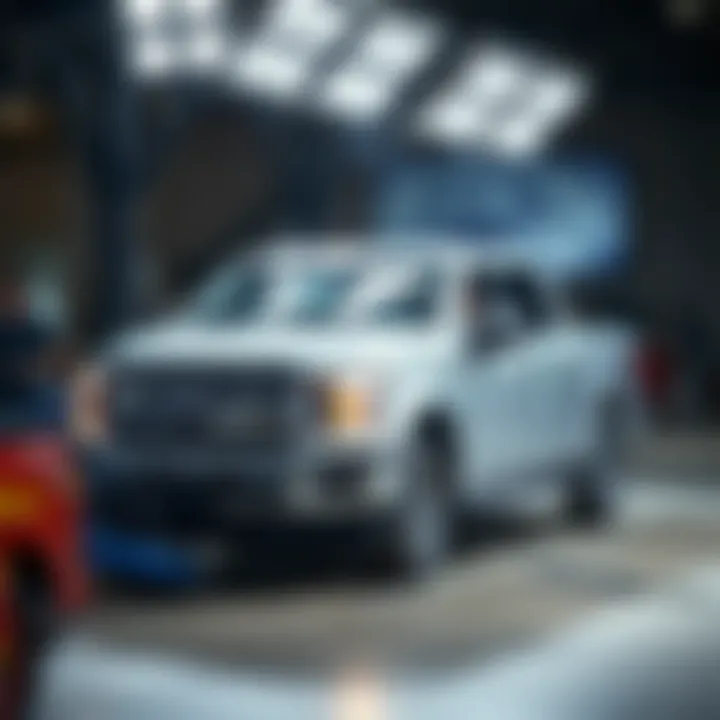 Safety features of the Ford F-150 depicted in a crash test scenario