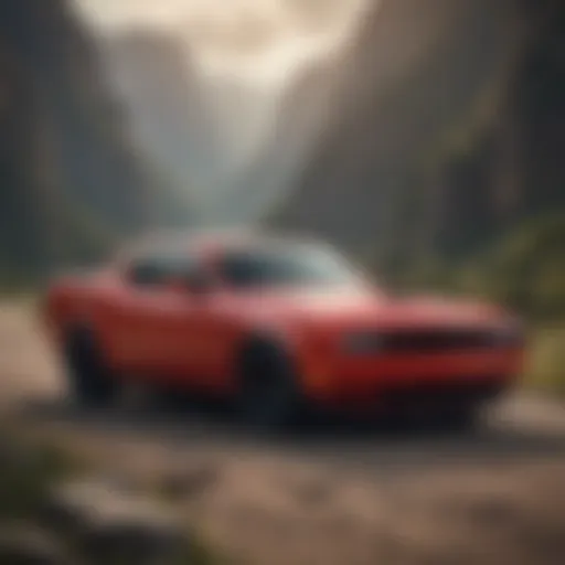 Dodge Challenger Demon parked in a scenic location