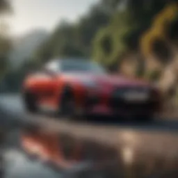 Nissan GT-R parked in a scenic location