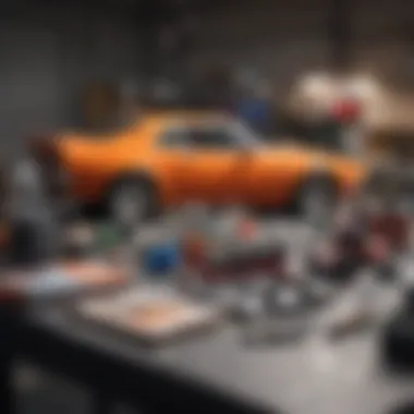 Essential DIY Car Painting Supplies DIY car painting supplies laid out on a workbench