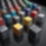 Close-up of high-quality automotive paint swatches