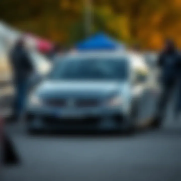 Community Vibe Around GTI Enthusiasts A GTI car parked in a vibrant community gathering