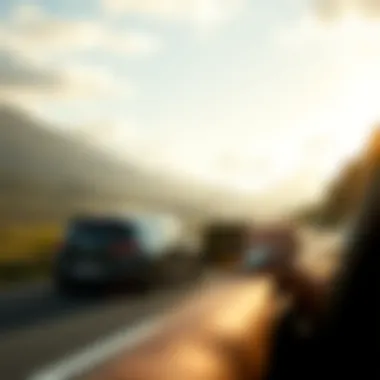 Scenic Driving with a GTI A scenic view of a GTI driving through picturesque landscapes