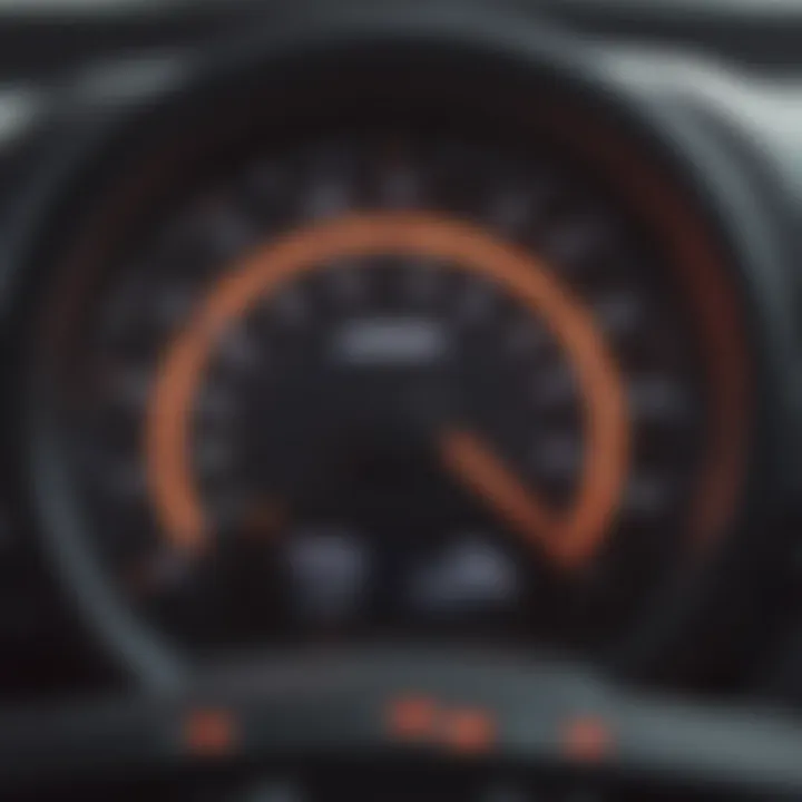 Dashboard of Toyota Prius highlighting speed metrics