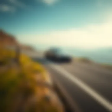 Tesla Model S driving on a scenic road