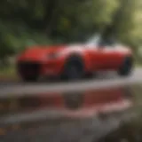 Mazda Miata parked in a scenic location
