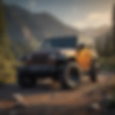 Happy Jeep Wrangler owner with vehicle