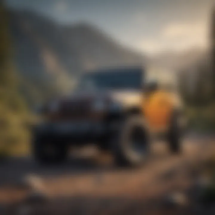 Happy Jeep Wrangler owner with vehicle