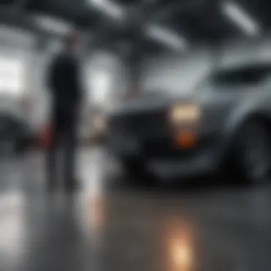 Private Buyer Vehicle Inspection A private buyer inspecting a vehicle before purchase