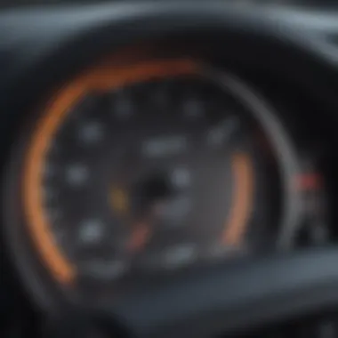 A close-up of a car's dashboard showing mileage and condition indicators