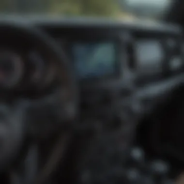 Interior dashboard of the Jeep Wrangler with advanced technology features.