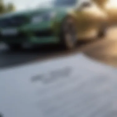 Clear Vehicle Title Document Representation Conceptual illustration of a clear vehicle title document