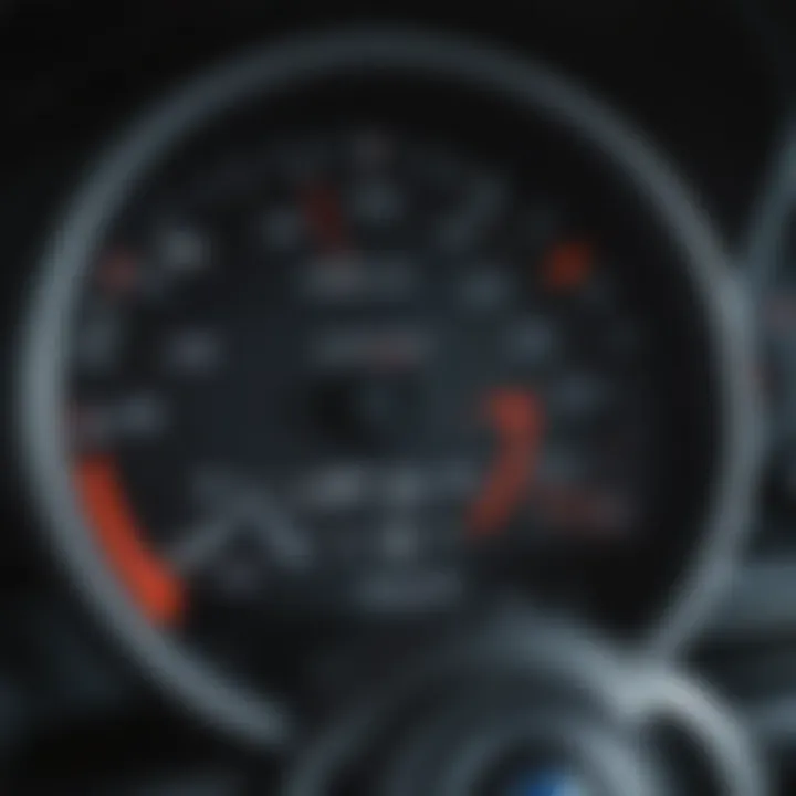 A close-up shot of a Subaru WRX dashboard displaying mileage statistics and driving conditions.