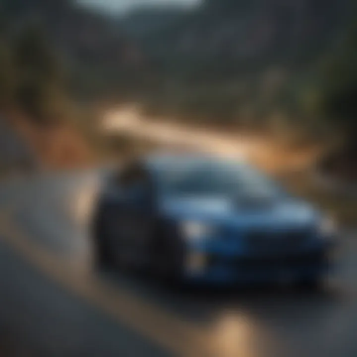 A captivating view of a Subaru WRX on a winding road, showcasing its performance capabilities.